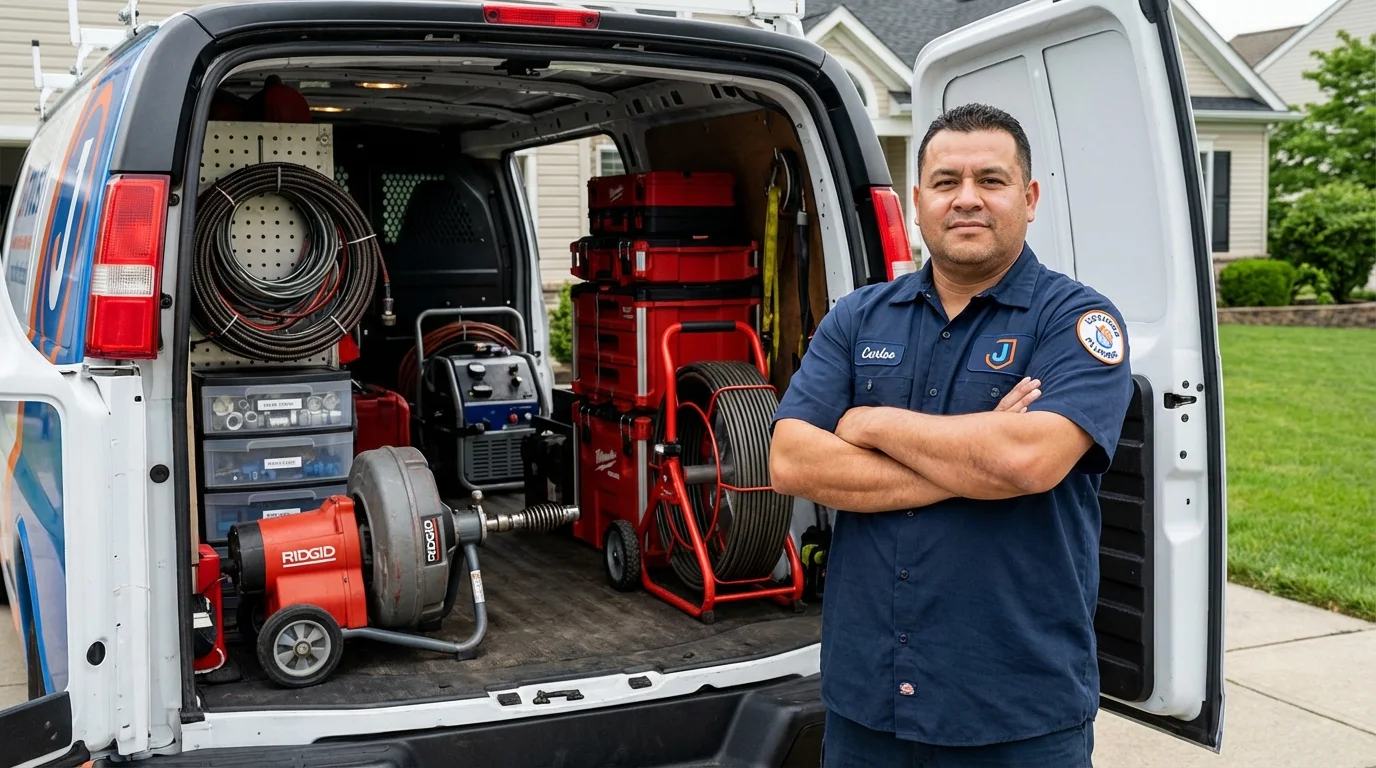 Professional drain cleaning equipment and Johns Plumbing LLC plumber in Coal Creek