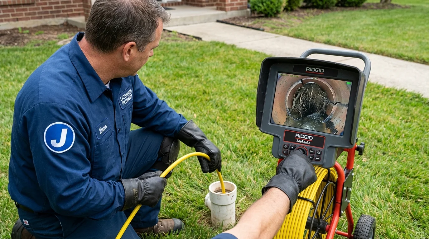 Sewer camera inspection being performed by Johns Plumbing LLC in Coal Creek